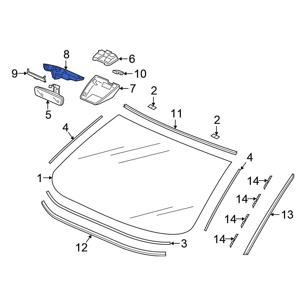 Honda OE 76412TVAA01 Front Interior Rear View Mirror Cover