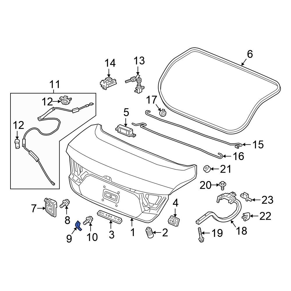 Honda OE 74862T2A003 - Rear Deck Lid Striker