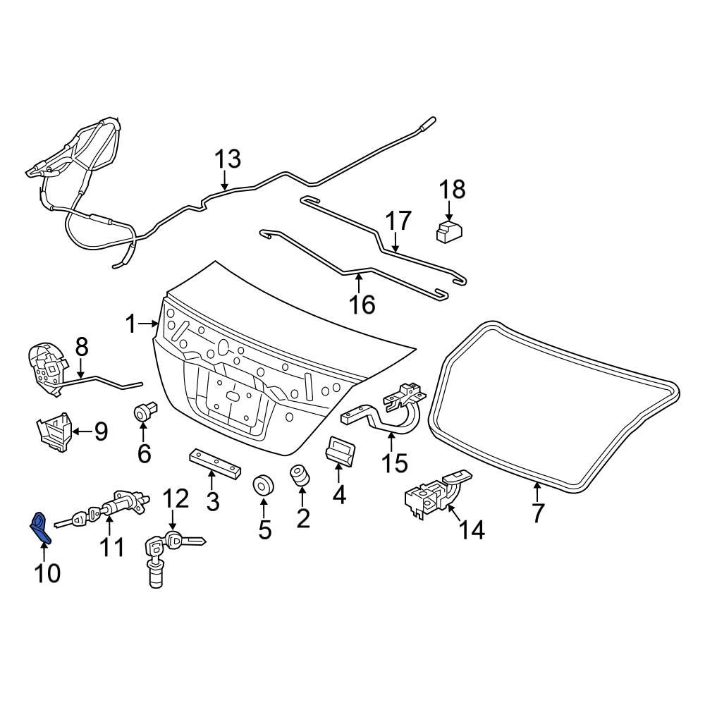 Honda OE 74862TA0003 - Rear Deck Lid Striker