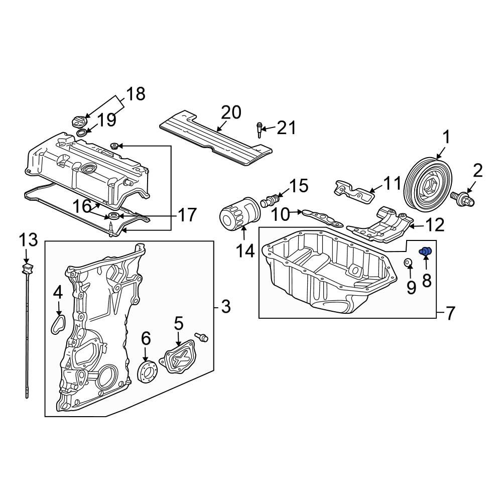 Honda OE 90009PH1000 Engine Oil Drain Plug