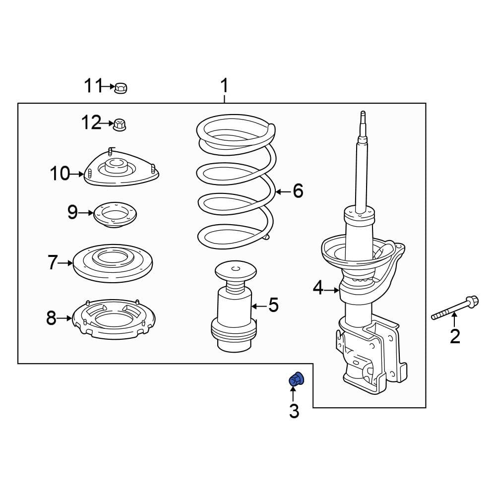 Honda OE 90382SP0003 Front Suspension Strut Nut