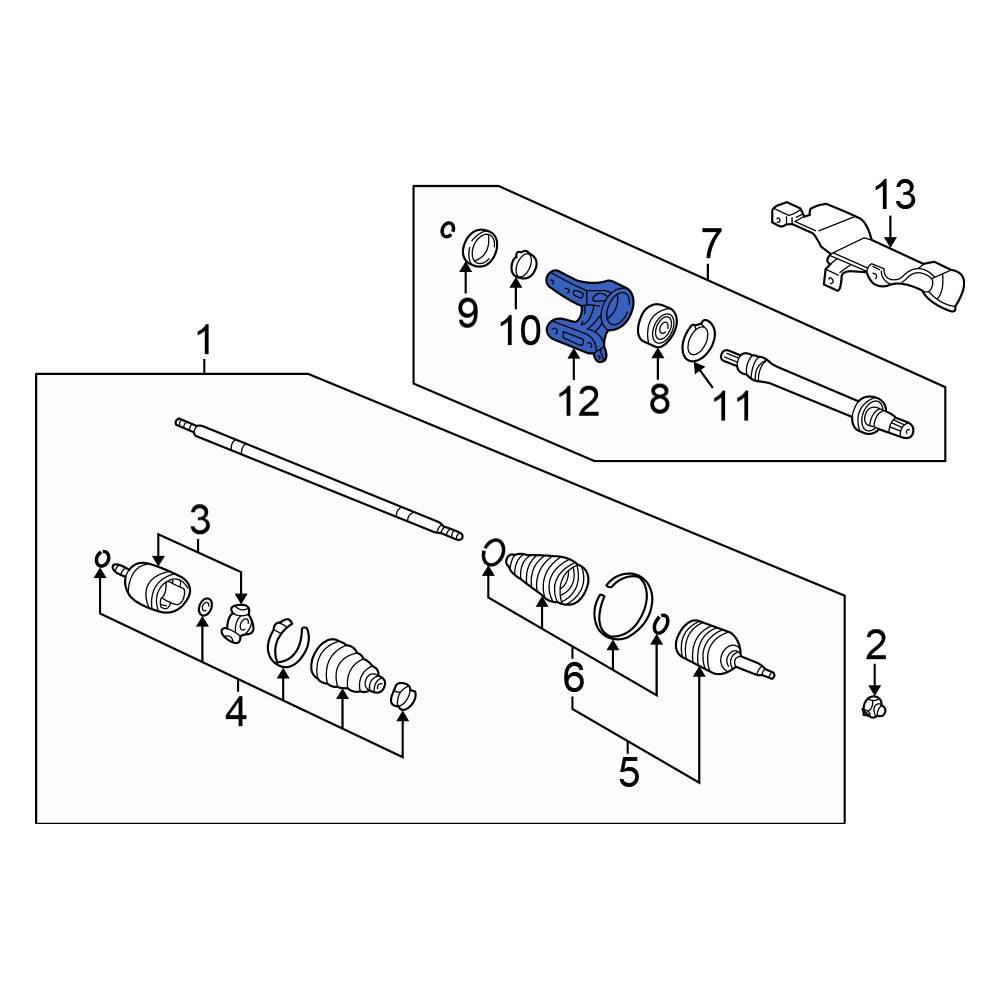 Honda OE 44502S6MN00 CV Axle Shaft Carrier Bearing Bracket