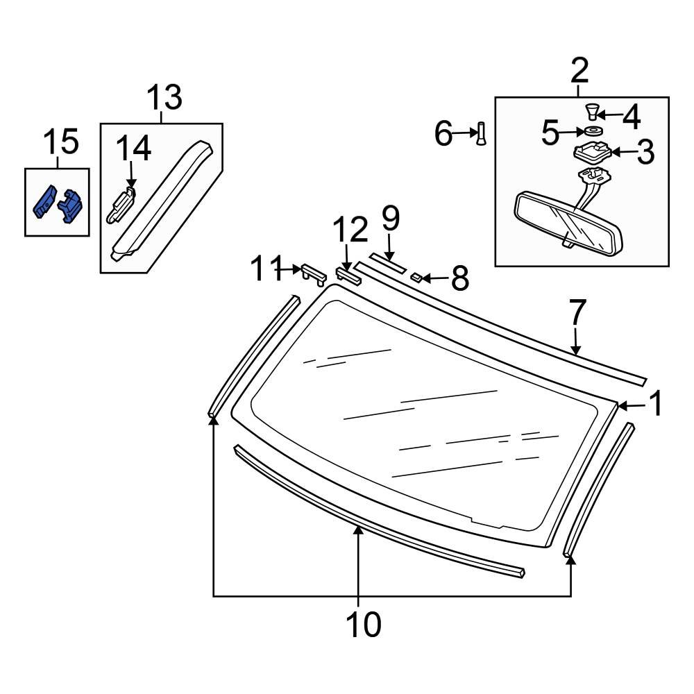 Honda OE 91519SCVA01 Windshield Molding Clip