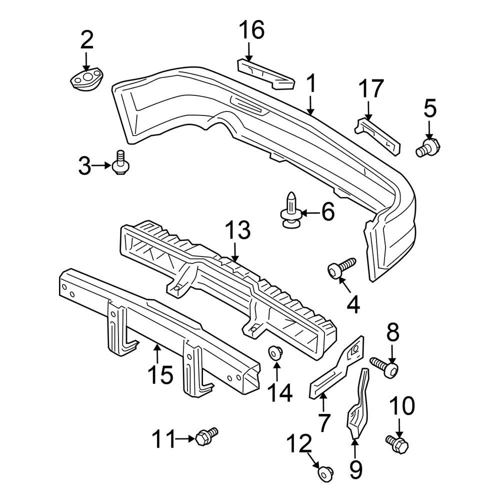 Honda OE 90149SA0003 - Bumper Cover Support Rail Bolt