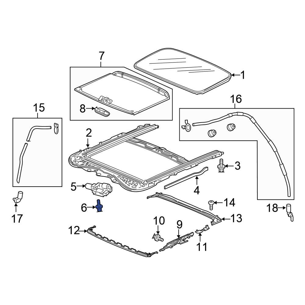 Honda OE 70617T5RA01 Sunroof Motor Bolt