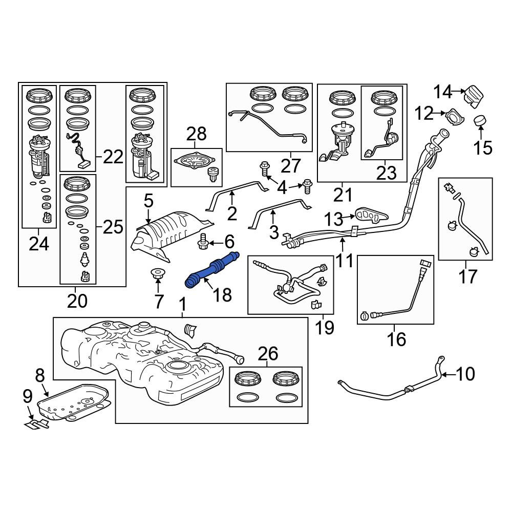 Honda OE 17651T7XA01 Fuel Filler Hose