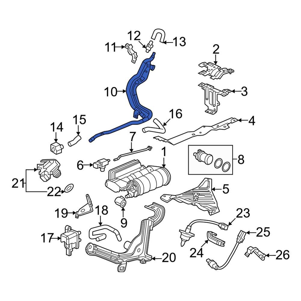 Honda OE 177453W0A01 Evaporative Emissions System Lines