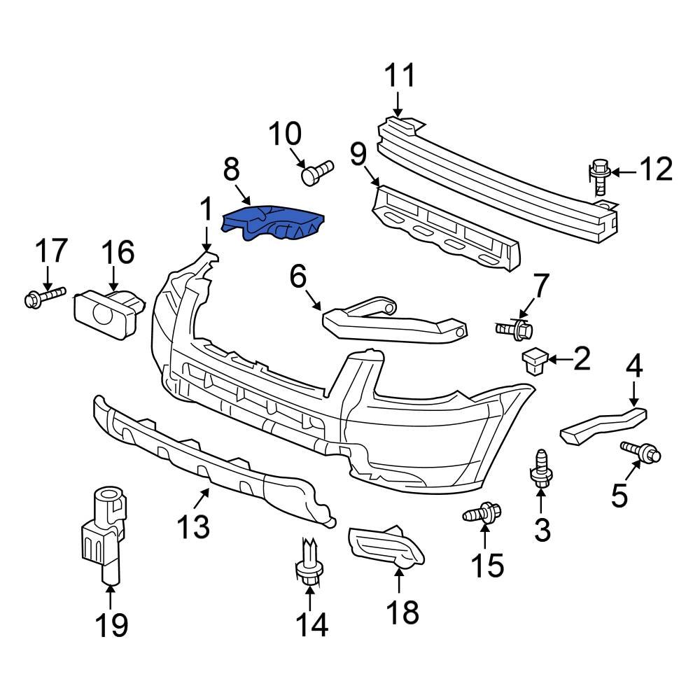 Honda OE 71142S9VA00 Front Right Bumper Cover Bracket
