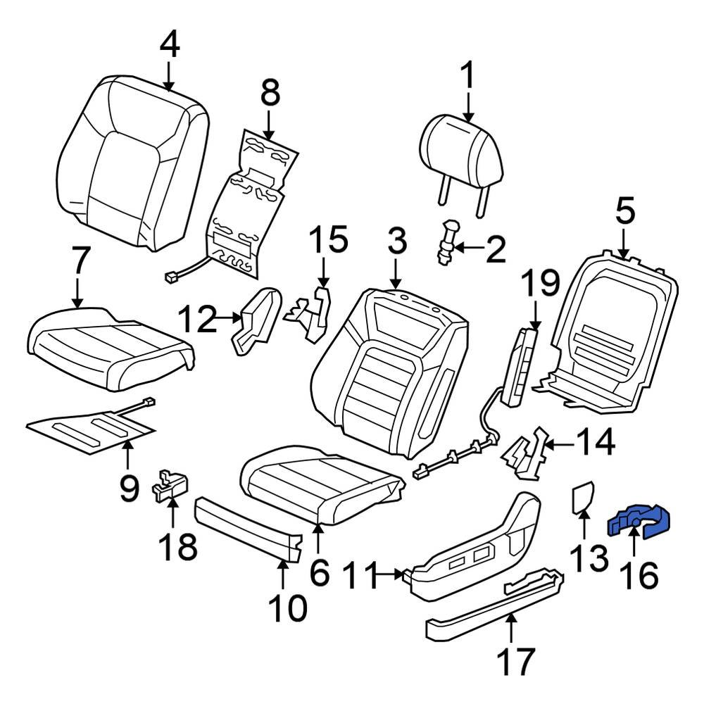 Honda OE 81679SZAA41ZD Front Left Inner Seat Track Cover