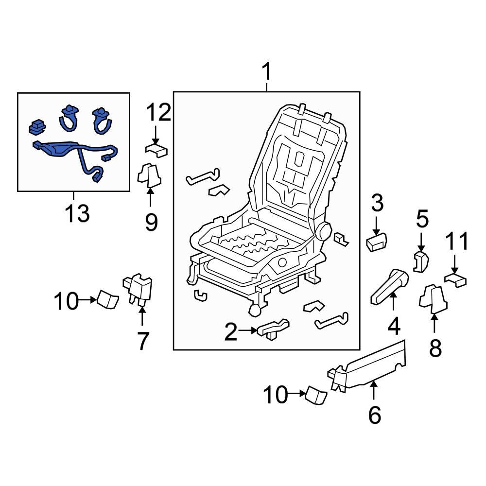Honda OE 81152SZAA01 Front Left Power Seat Wiring Harness