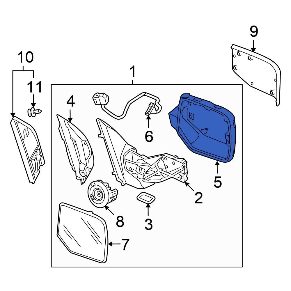 Honda OE 76255SZAA12ZA Front Left Door Mirror Housing
