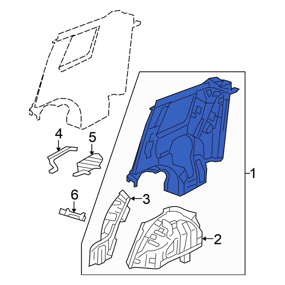 Honda OE 04646SZAA92ZZ Rear Left Outer Quarter Panel