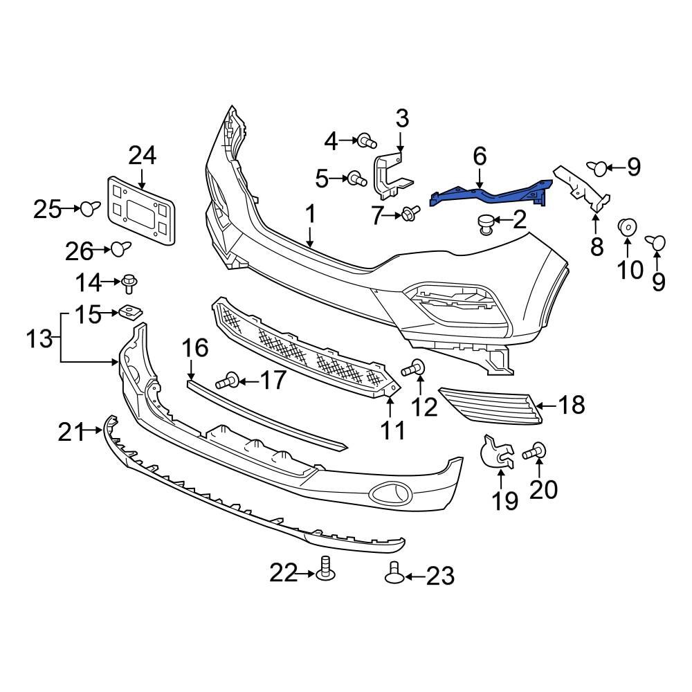 Honda OE 71145TG7A00 - Front Left Bumper Cover Support Rail