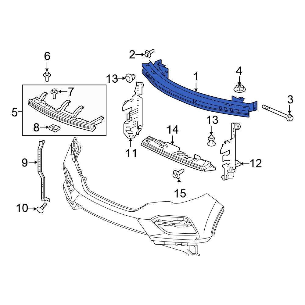 Honda Oe tg7a50 Front Bumper Impact Bar