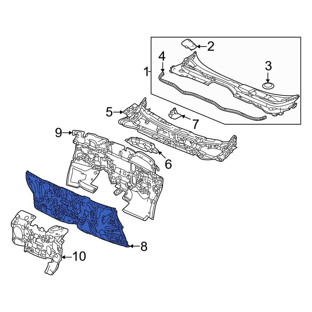 Honda OE 61500T90A00ZZ - Front Firewall