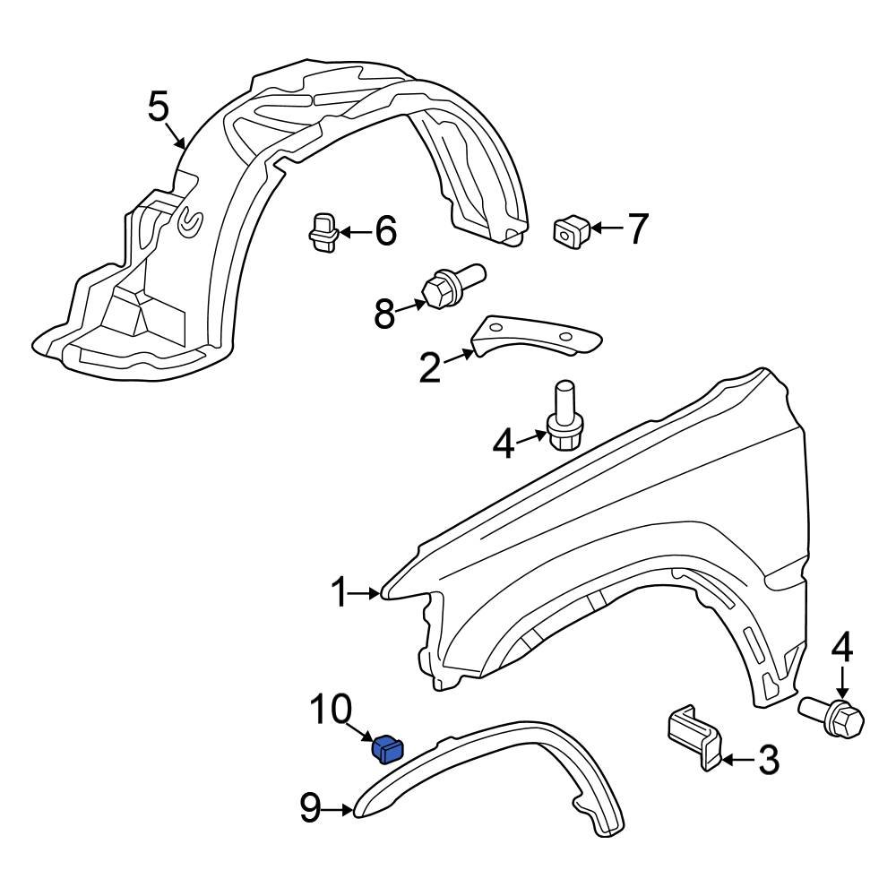Honda OE 75305SH4003 Wheel Arch Molding Clip