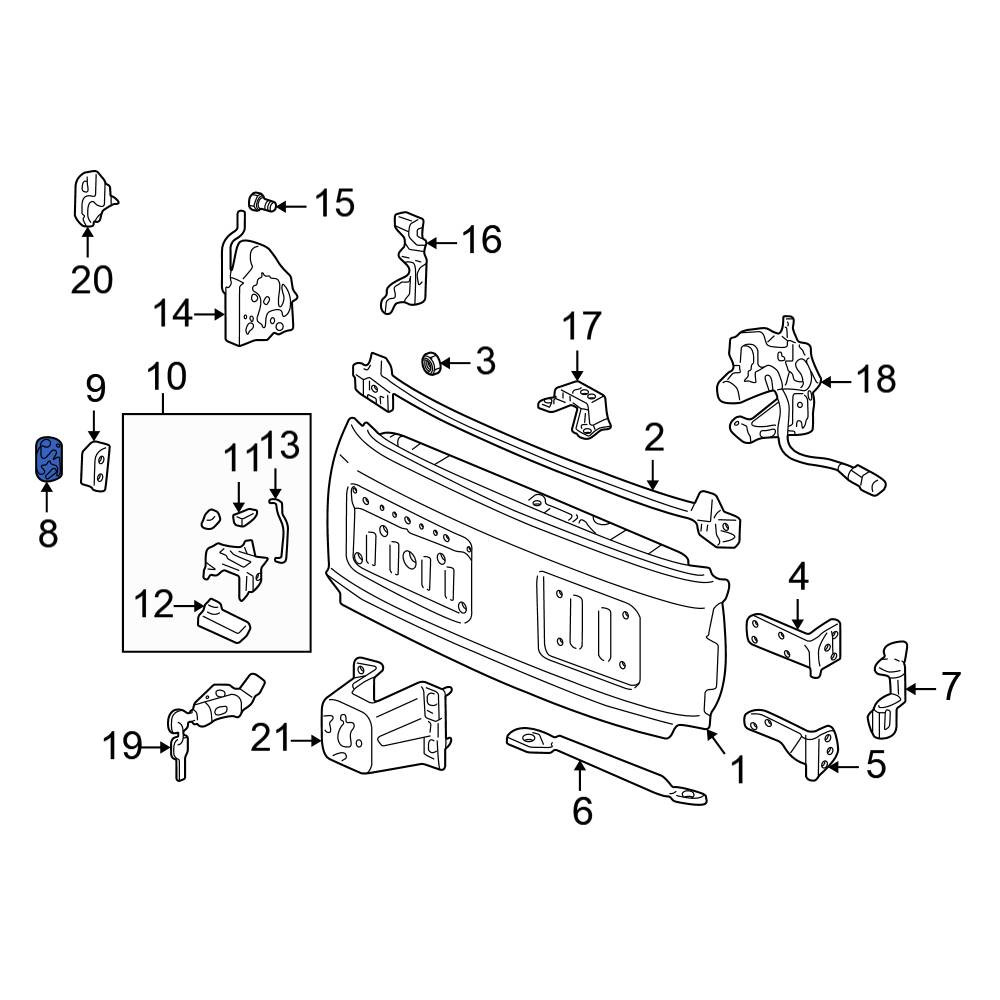 Genuine GM Rear Door Lock Striker Plate – 2005-2017 – OE 20951578 – Lifetime Warranty