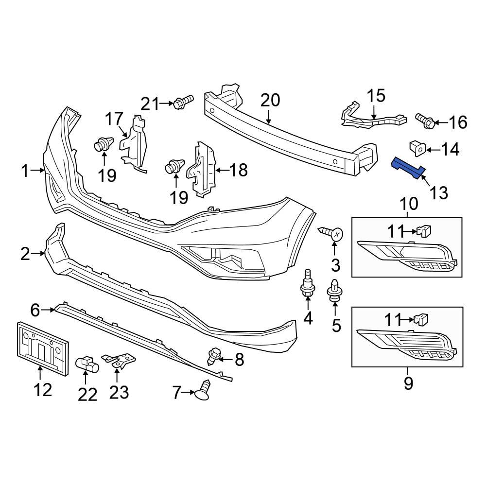 Honda OE 71193T0AA01 Front Right Bumper Cover Bracket