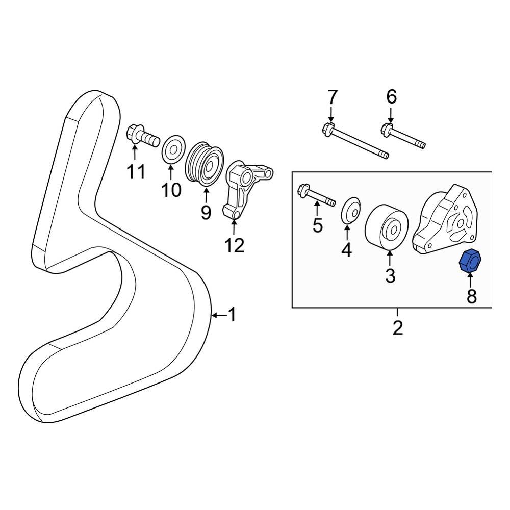 Honda OE 90202PNA003 Accessory Drive Belt Idler Pulley Nut