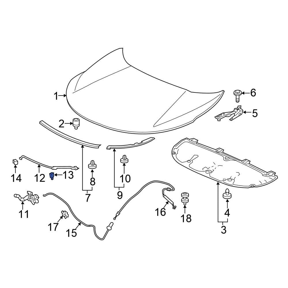 Honda OE 91503TL0003 - Hood Prop Rod Retainer