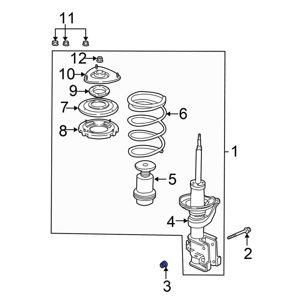 Honda OE 90382SP0003 Front Suspension Strut Nut