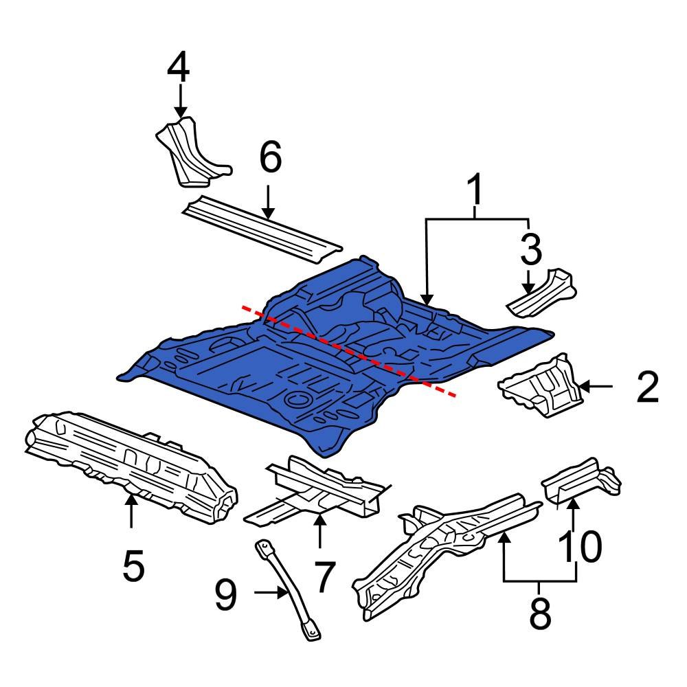 Honda OE 04655SCAA00ZZ Rear Floor Pan