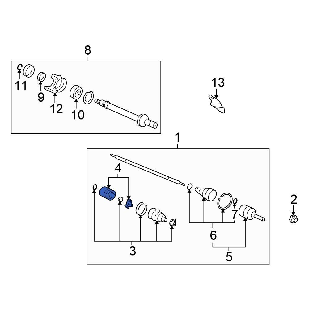Honda OE 42330SXSA01 Rear Outer CV Joint