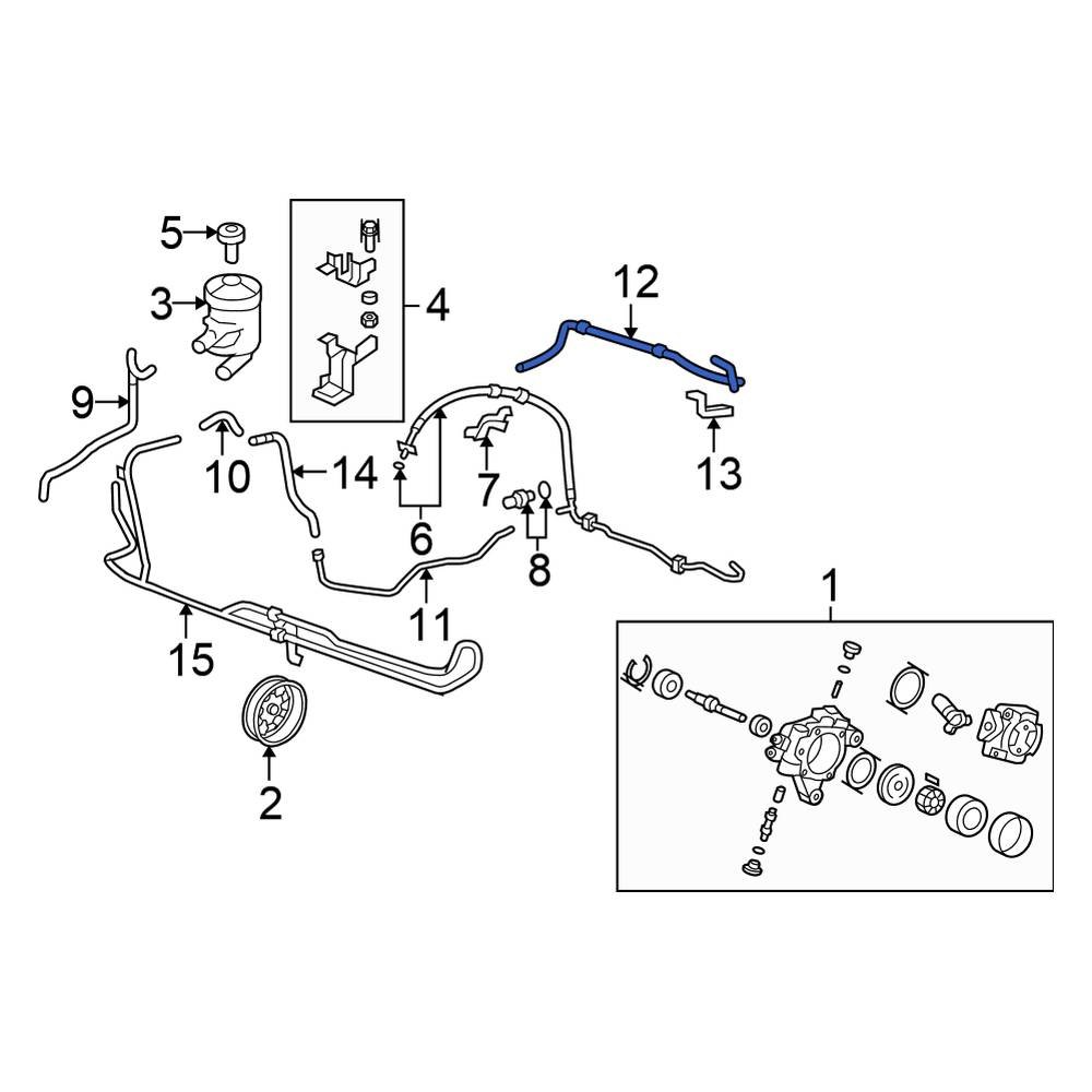 Honda OE 53735SWA003 Power Steering Return Hose