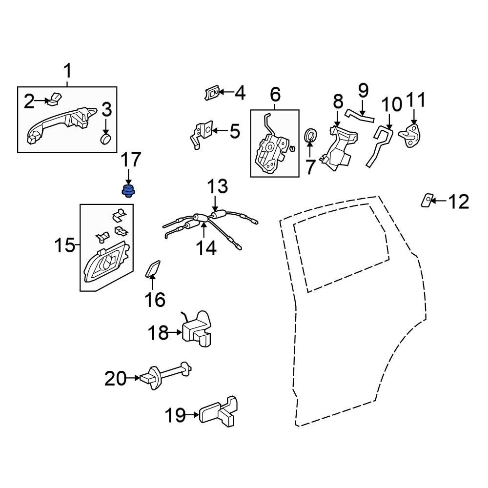 Honda OE 74387S3C003 Door Latch Cable Clip