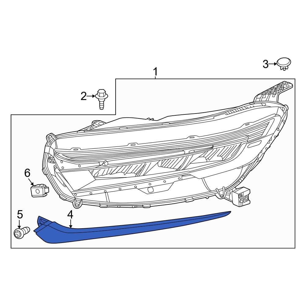 Honda OE 331523D4A01 Front Left Headlight Molding