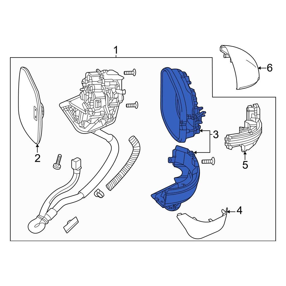 Honda OE 762053W0A41 - Front Right Door Mirror Housing