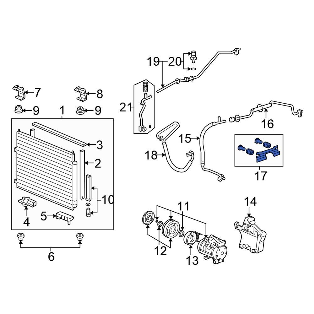 Honda OE 80360S3VA01 Front A/C Refrigerant Line Bracket