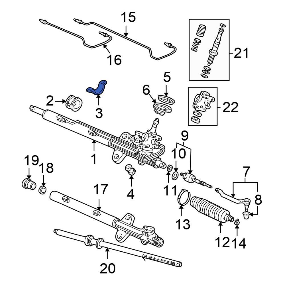 Honda OE 53438S3VA01 Rack and Pinion Bracket