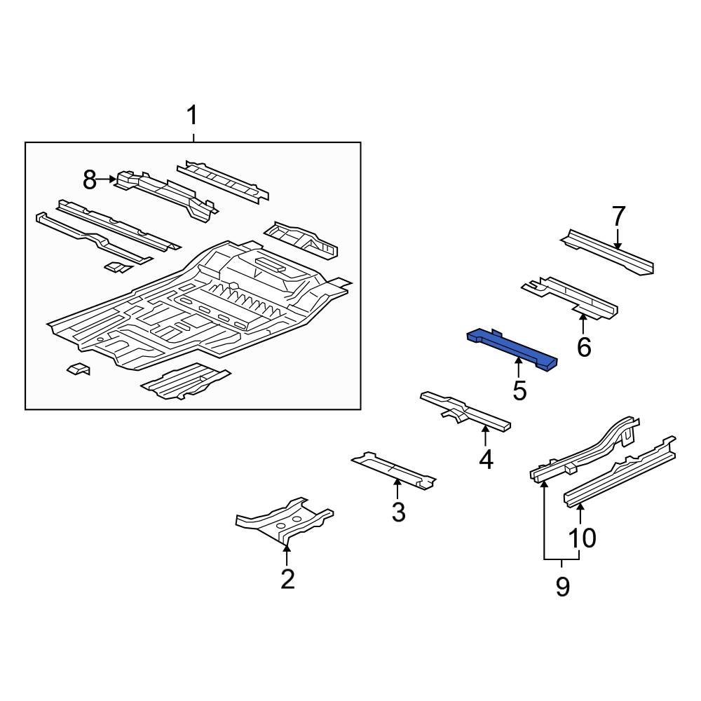 Honda OE 65710SJCA00ZZ - Center Floor Pan Crossmember