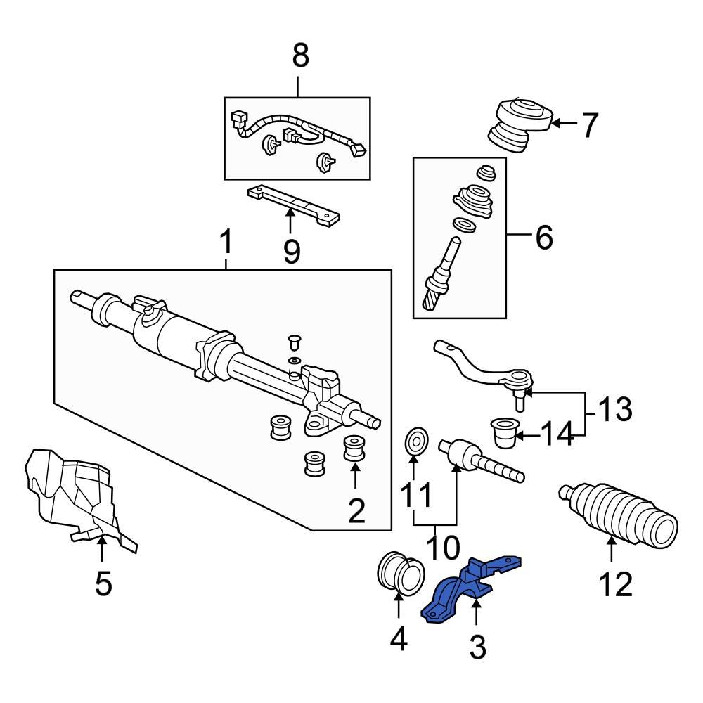 Honda OE 53438SDRA01 Front Rack and Pinion Mount