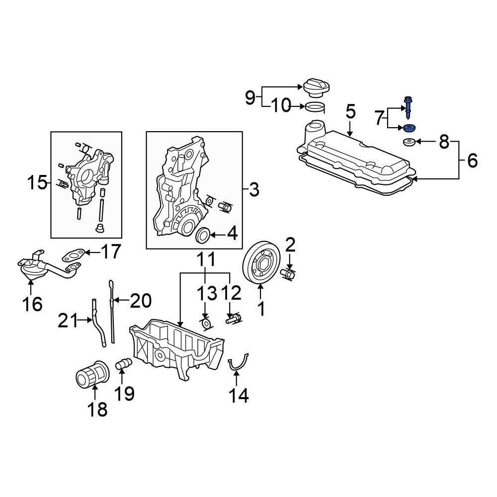 Honda OE 90011PWA000 Engine Valve Cover Bolt