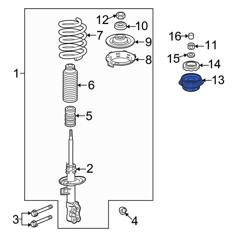Honda OE 51920SCC015 Front Suspension Strut Mount