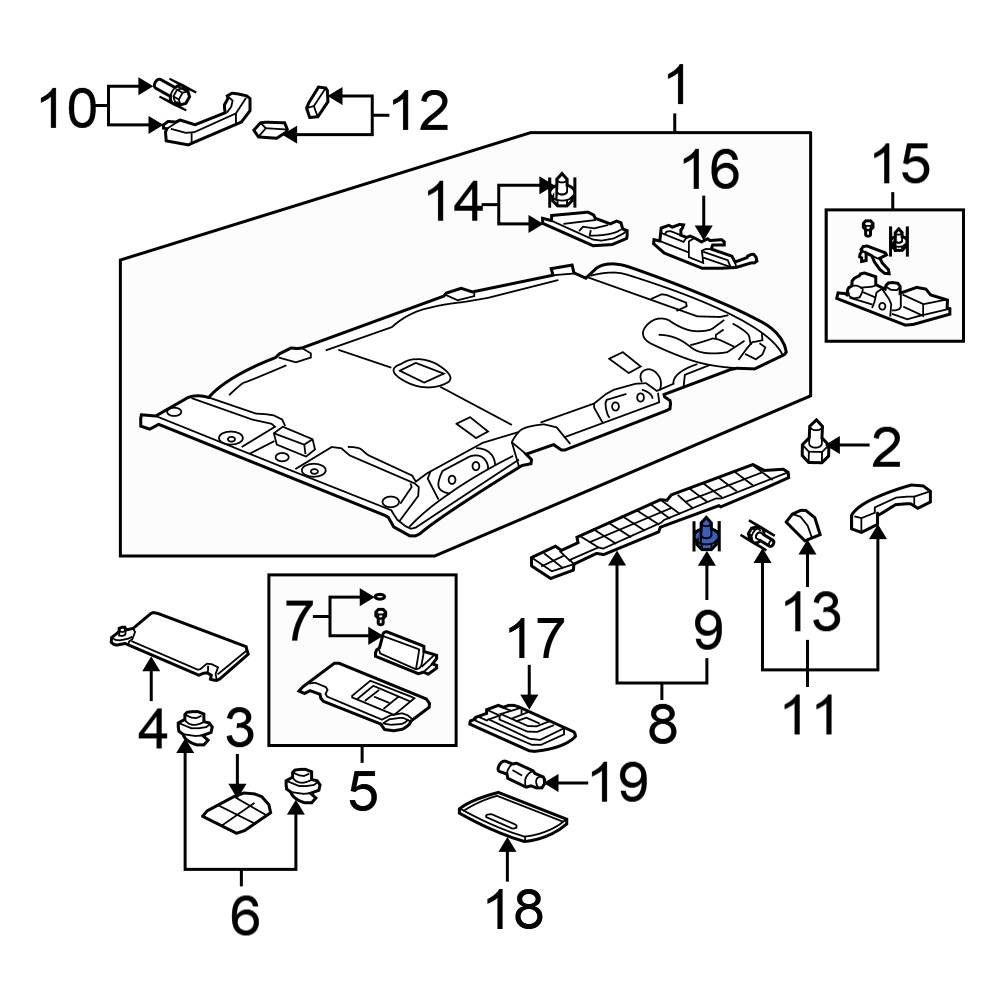 Honda OE 91562S0XA01 - Speaker Cover Clip