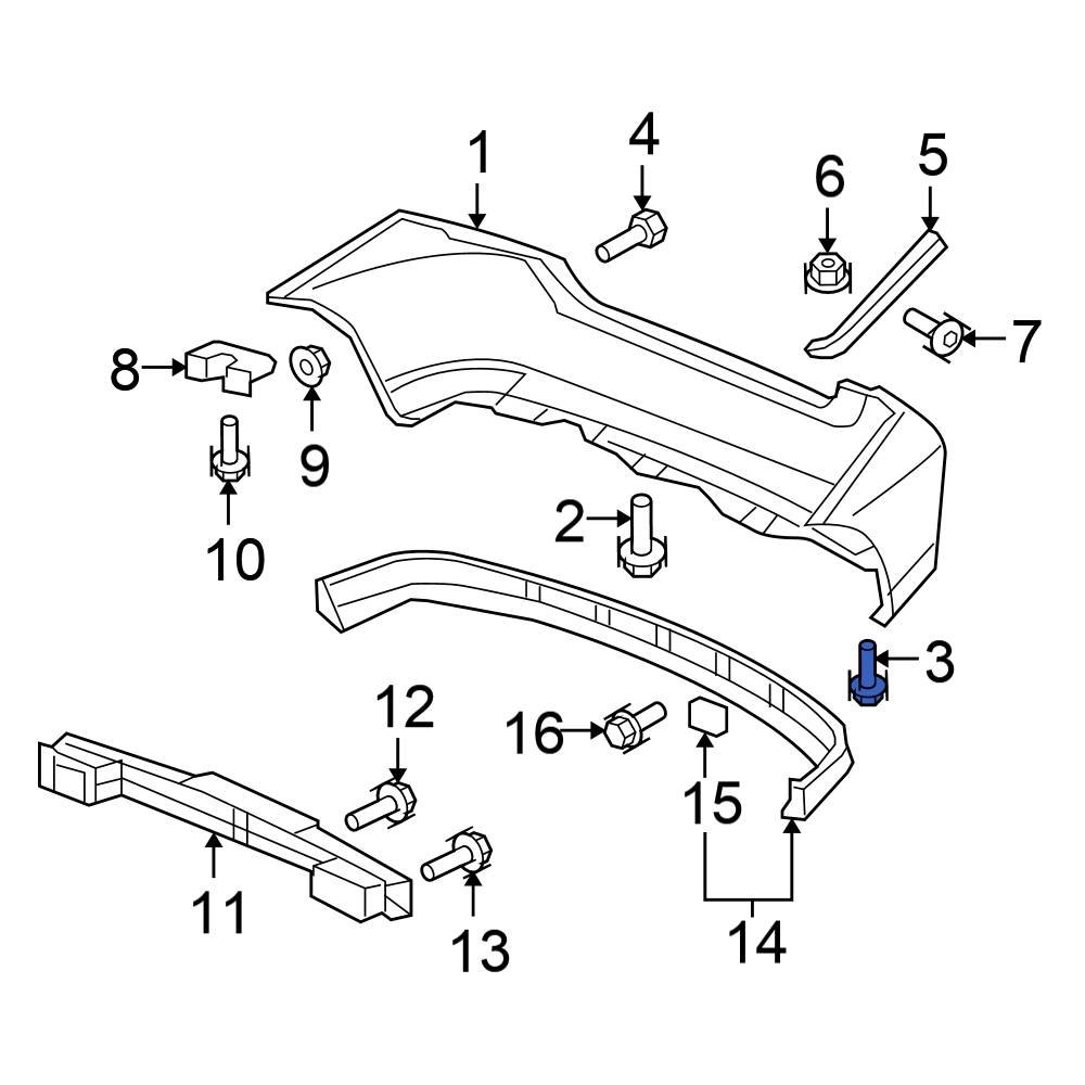 Honda OE 9390345480 Front Bumper Cover Screw
