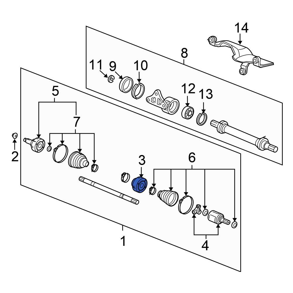 Honda OE 44351TF6003 Front Right Drive Shaft Damper