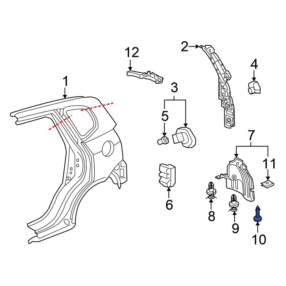 Honda OE 90103SDAA00 - Rear Bumper Cover Screw