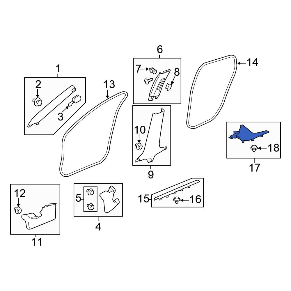 Honda OE 84211TXMA01ZA Rear Right Door Sill Plate