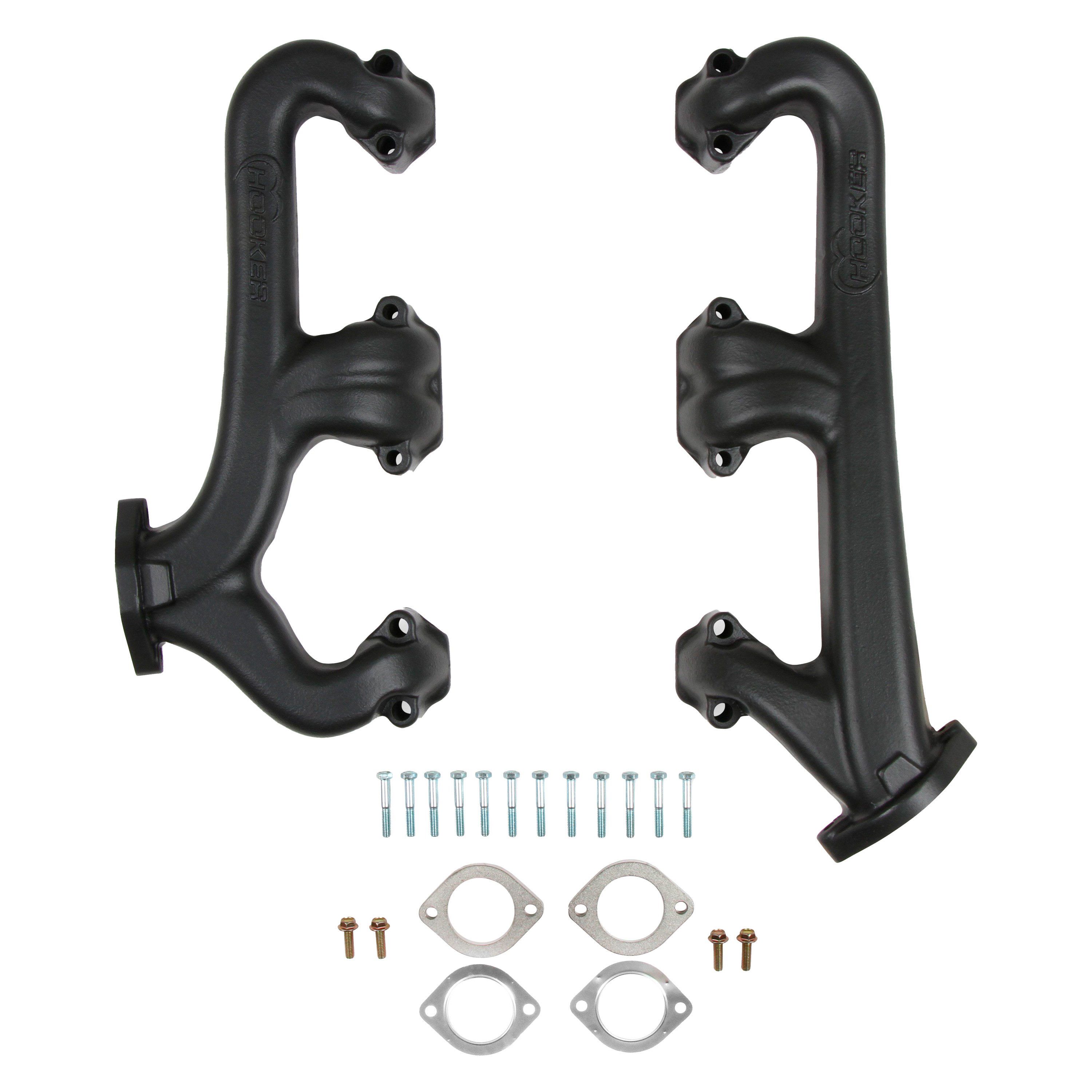 Hooker® 85253HKR Cast Iron Black Painted Short Tube Exhaust Manifold