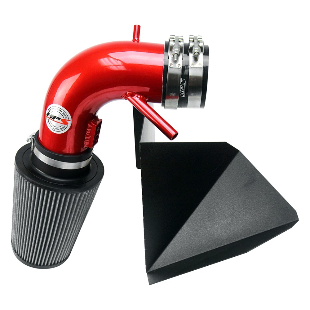 HPS® 827525R Aluminum Powder Coated Red Short Ram Air Intake System