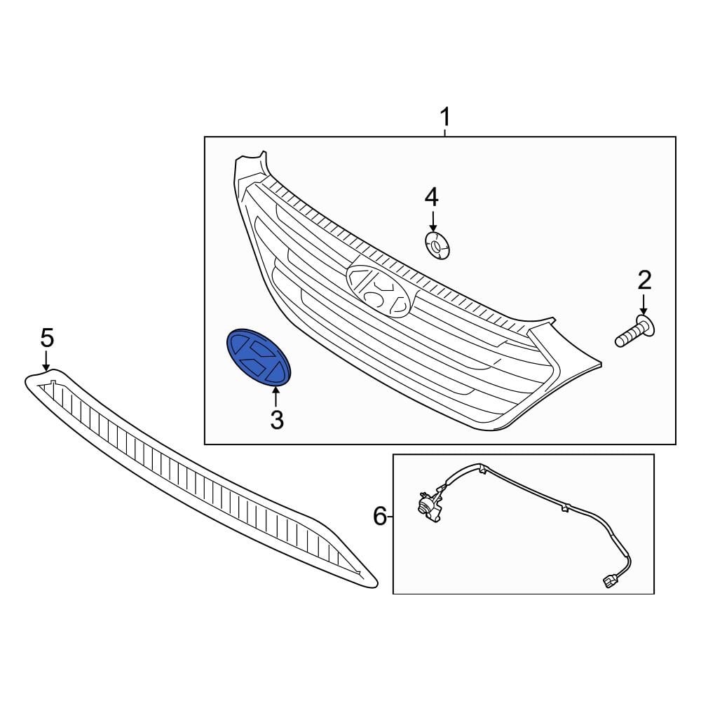 Hyundai OE 86300D3000 - Front Grille Emblem