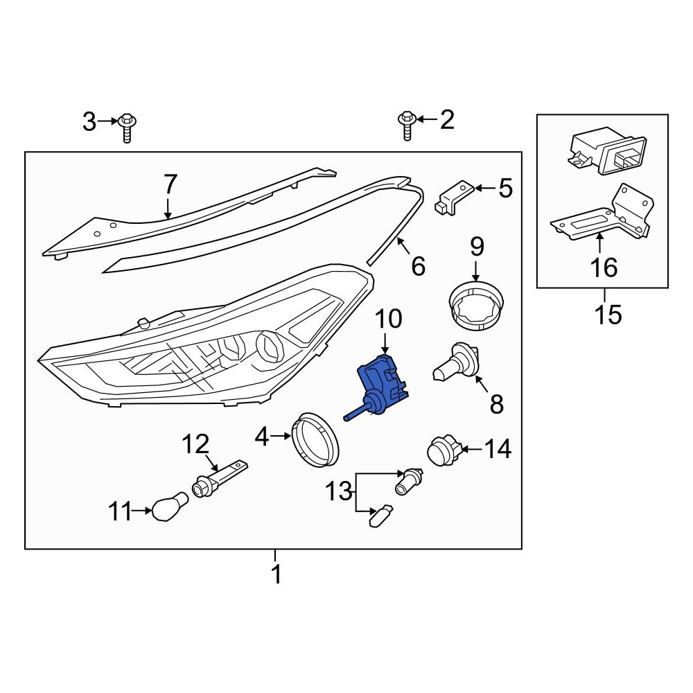Hyundai OE 92130C1000 Front Headlight Motor