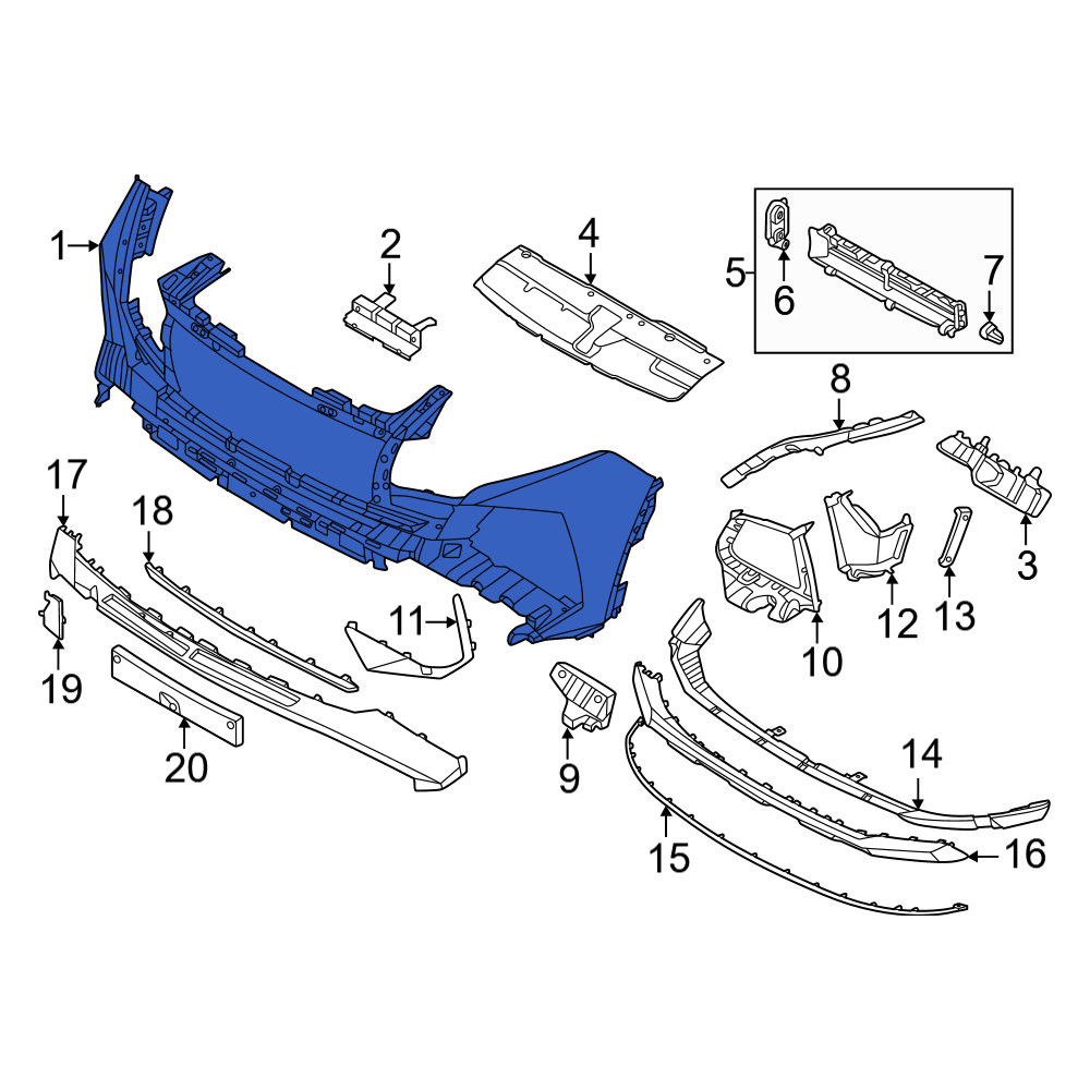 Hyundai OE 86511N9GA0 - Front Upper Bumper Cover