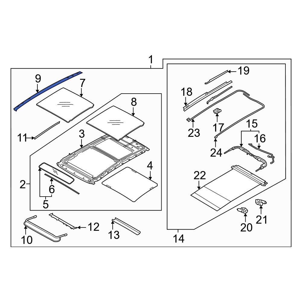 Hyundai OE 81675N9000 Left Sunroof Molding