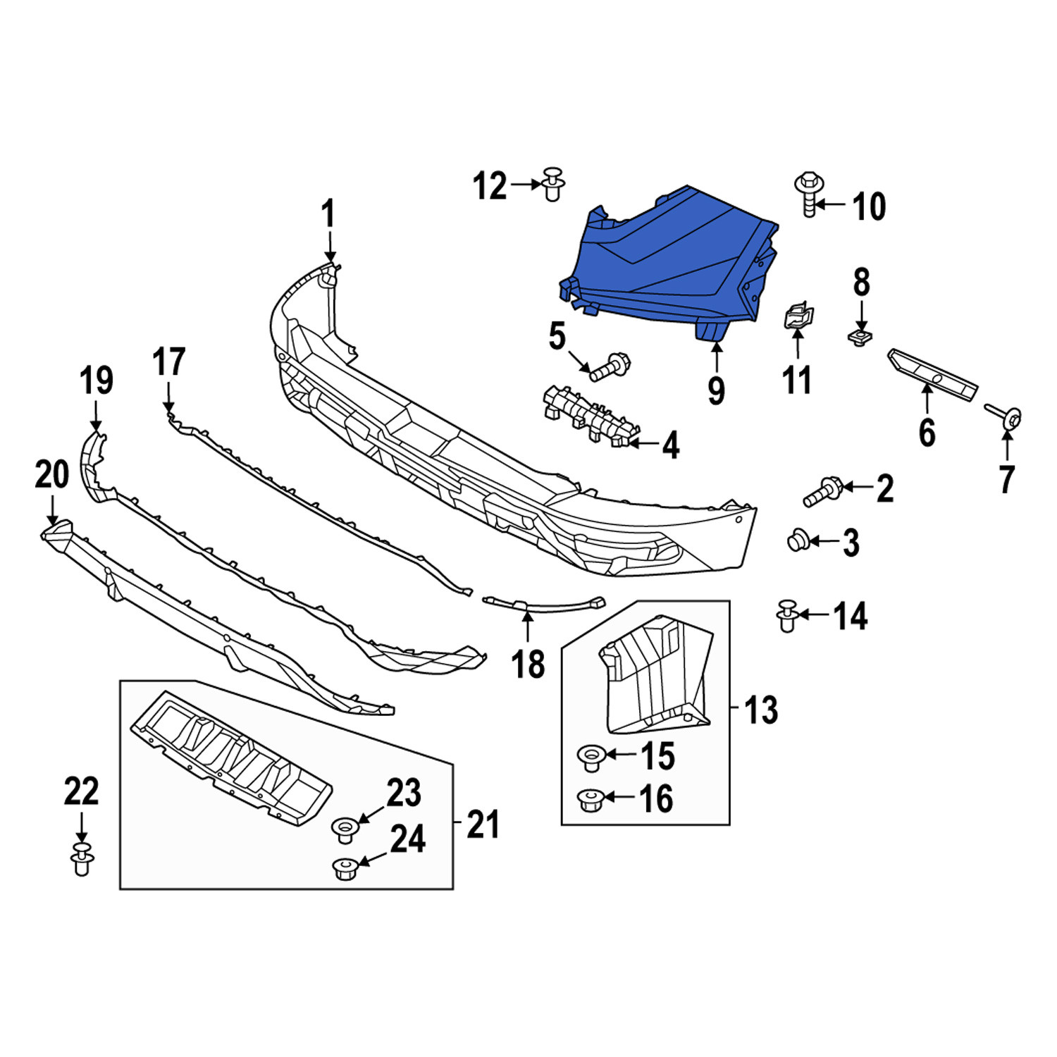 Hyundai OE 86657N9000 - Rear Right Upper Bumper Cover