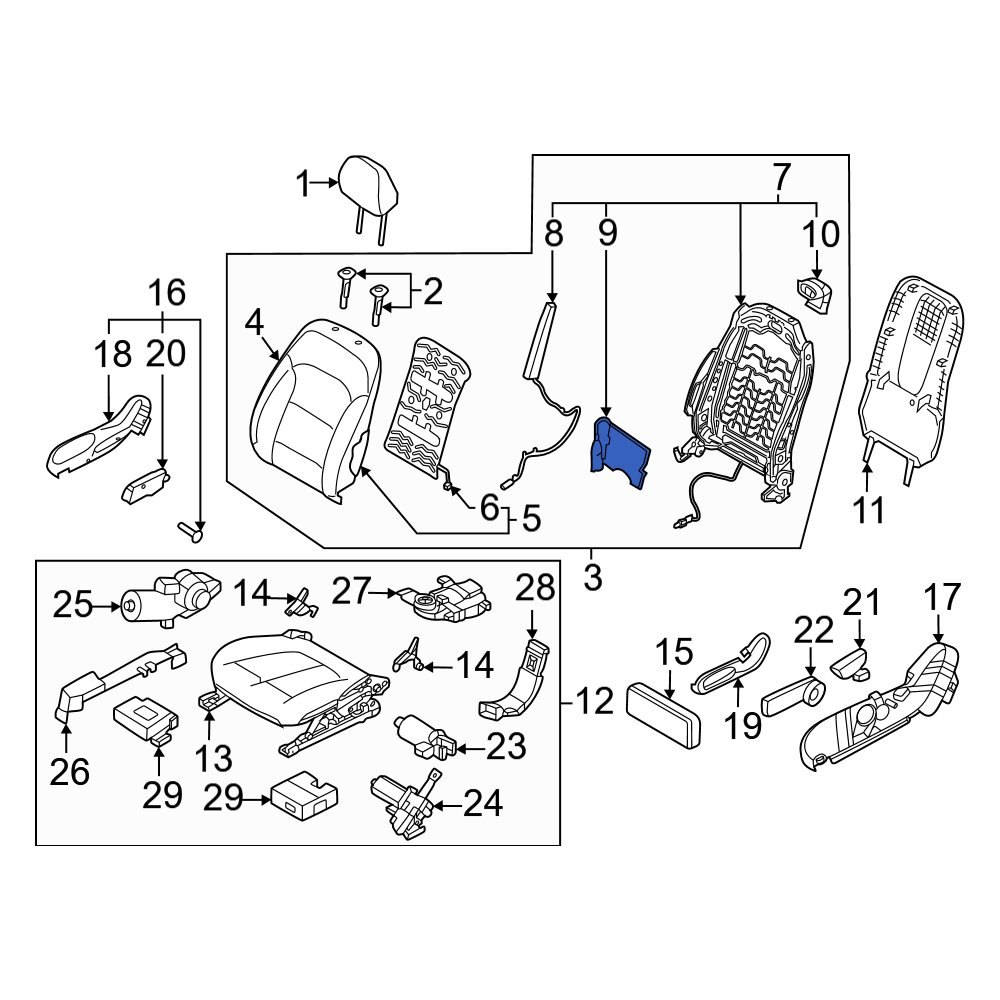 Hyundai OE 88440GI000 Front Seat Lumbar Support Cushion